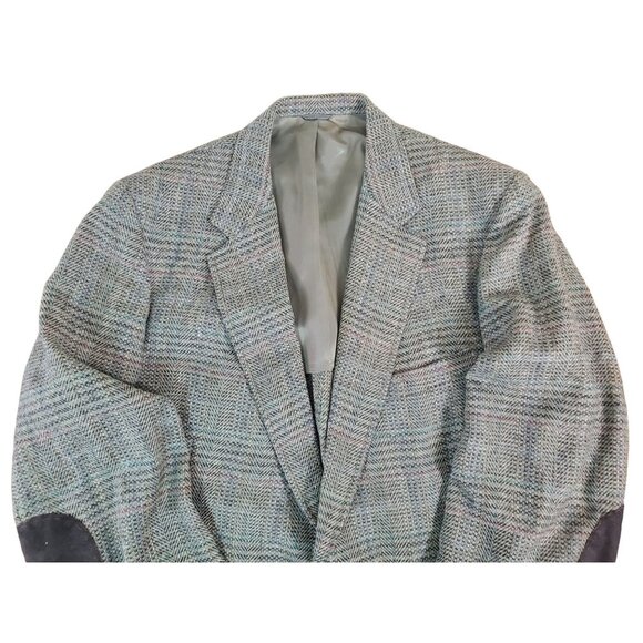 River Calder Tweeds Men's Wool Blazer Jacket With Suede Elbow Patches Vintage - Picture 2 of 8